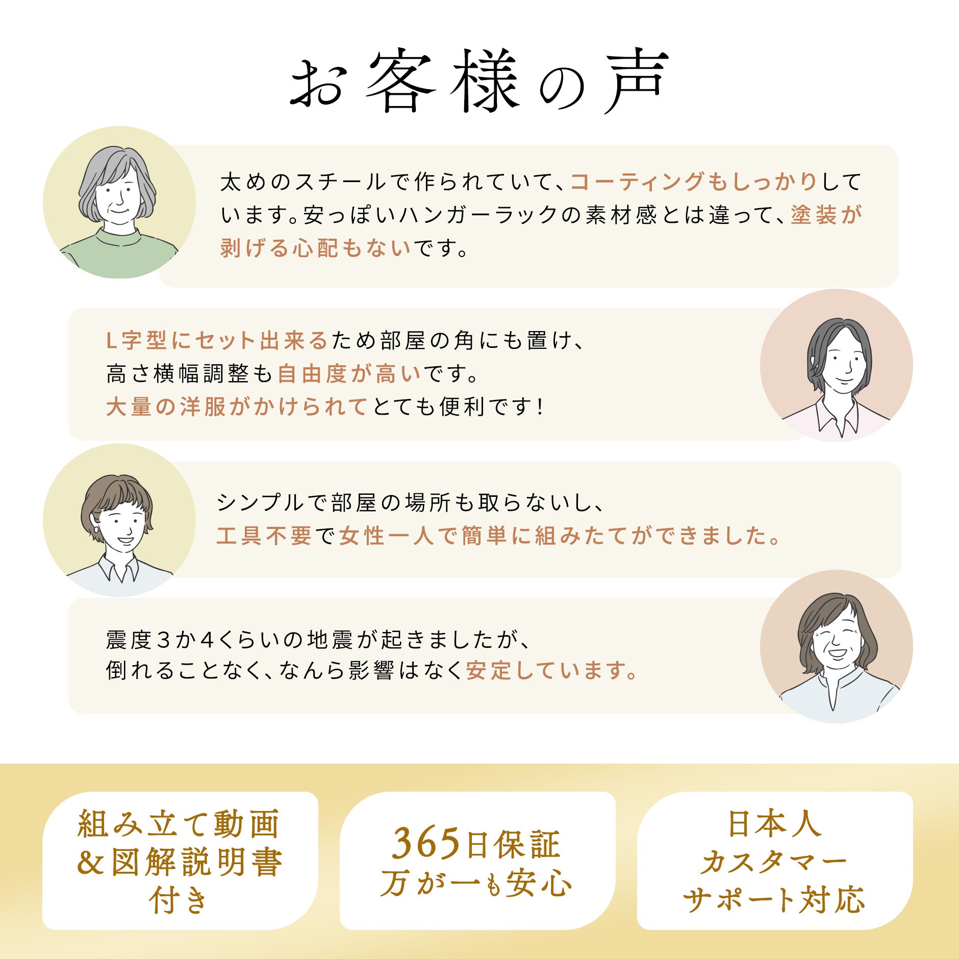 突っ張り ハンガーラック トリプル 白 ホワイト – Yoquna 突っ張り ハンガーラック トリプル 白 ホワイト – Yoquna