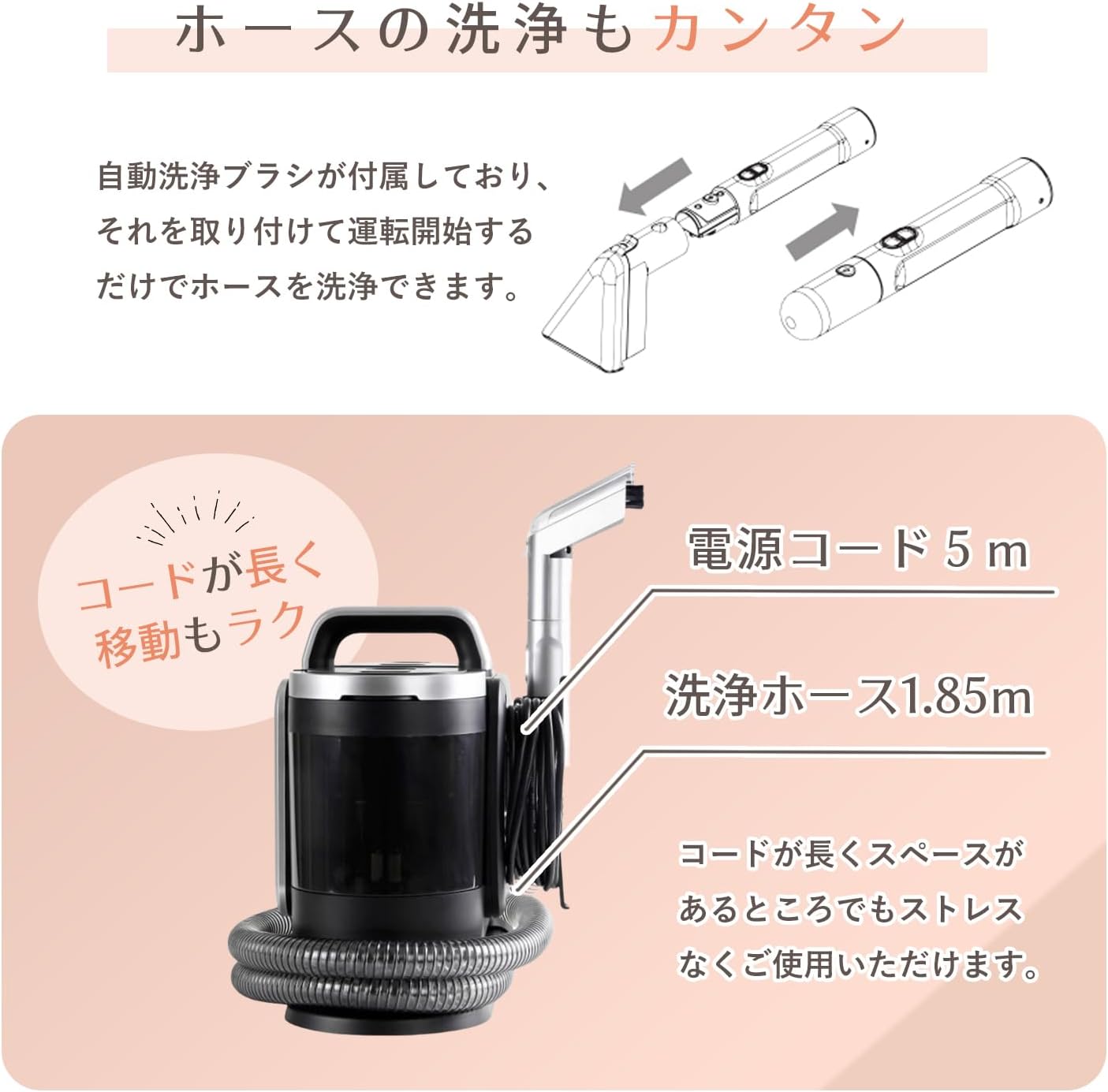 Yoquna スチームクリーナー 60℃温水生成