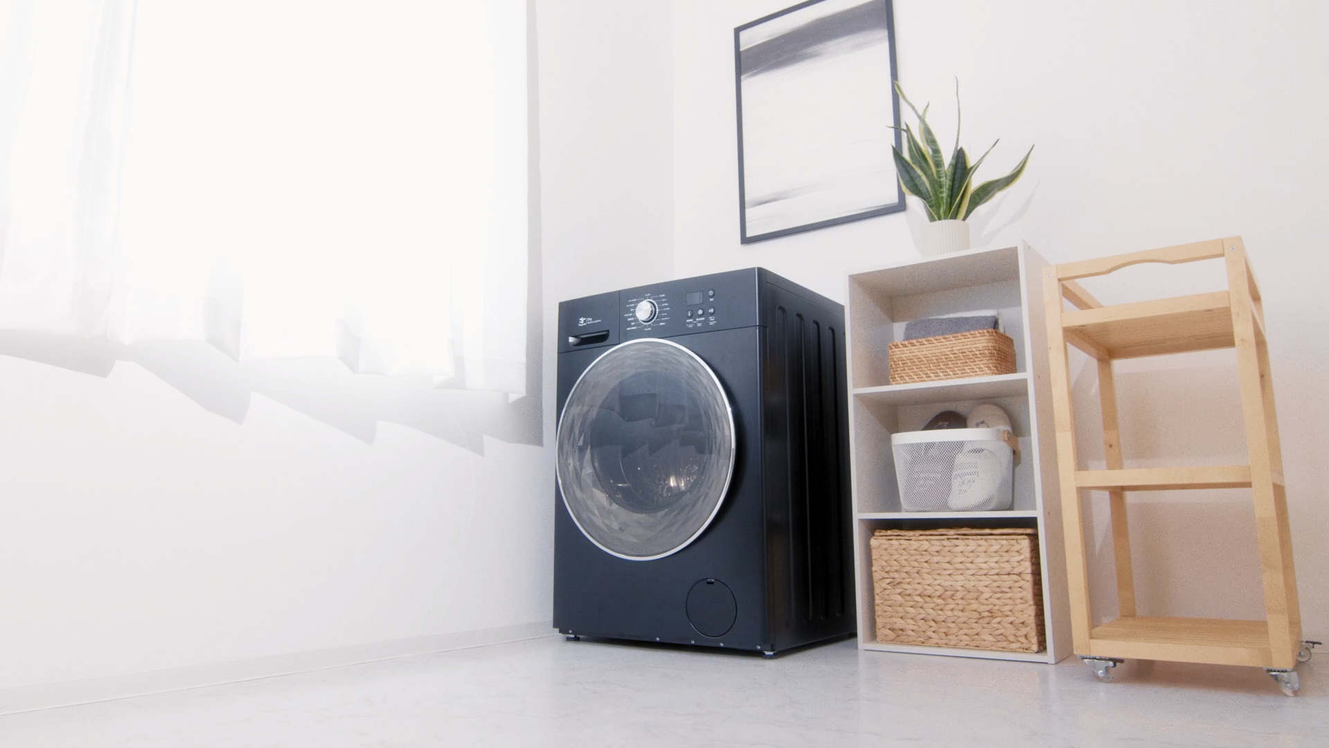 Yoquna ドラム式 洗濯乾燥機 9kg マットブラック